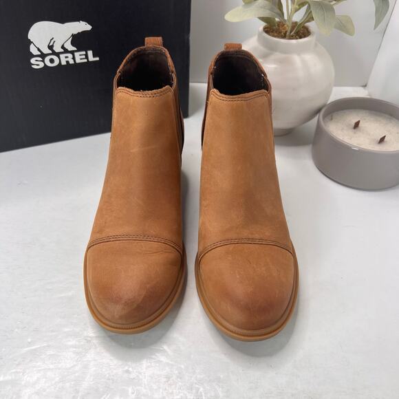 Sorel Evie II Chelsea Boot Waterproof Leather/Suede Wedge Brown Women 7 NWB - Picture 5 of 11